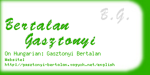 bertalan gasztonyi business card